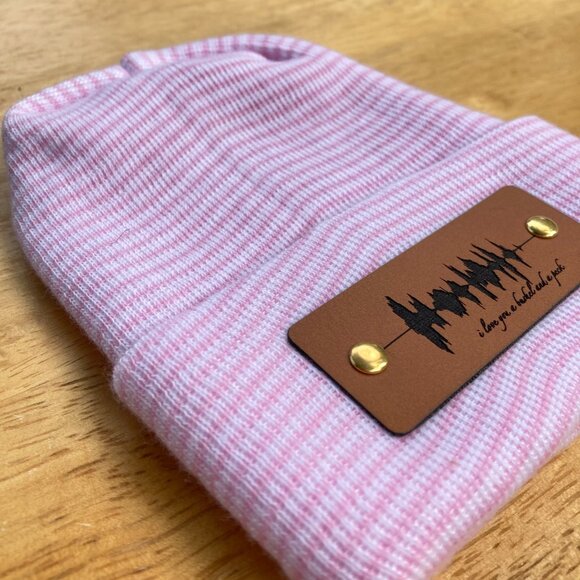 I Love You A Bushel And A Peck Soundwave Newborn Baby Beanie - Pink - Not Custom - Picture 4 of 9